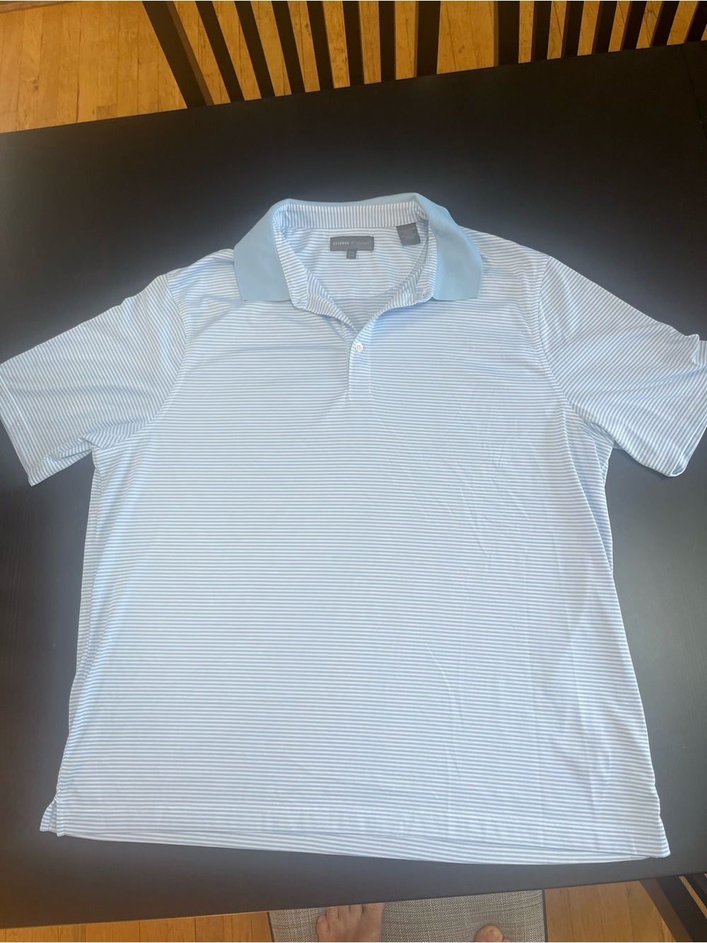 Men's golf Light Blue Micro-Stripe Polo Shirt